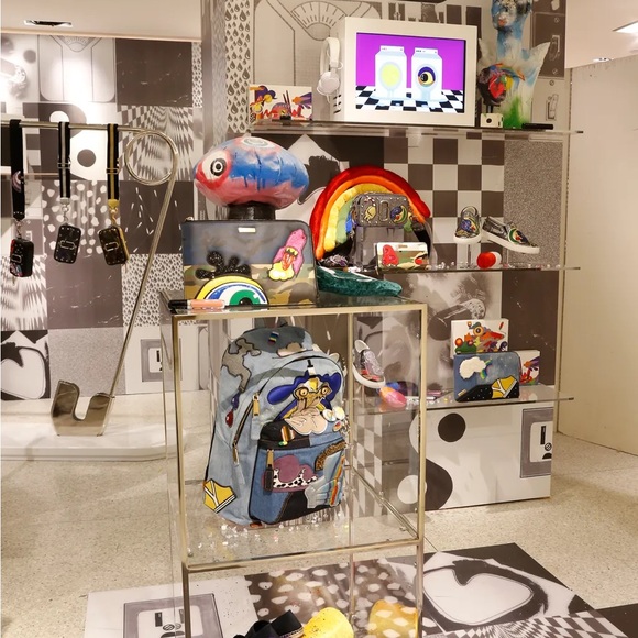 Marc Jacobs x Julie Verhoeven Silver Enamel Art Brooch with Blue Teardrop - Picture 6 of 6